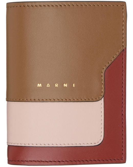 Marni Brown & Burgundy Bi-fold Wallet
