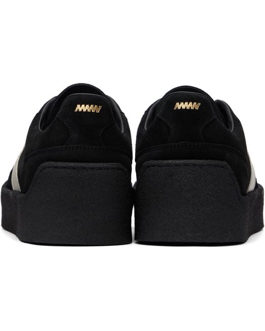 HUGO Black Suede Side Stripe Sneakers for men
