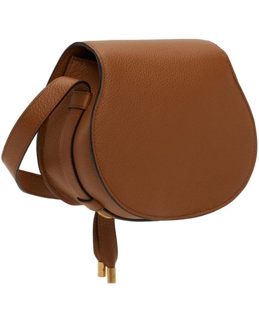 Chloé Brown Tan Mini Marcie Saddle Bag