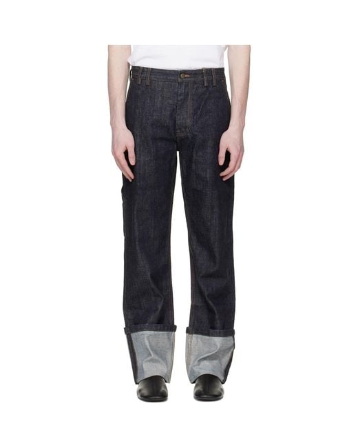 Entire studios Black Cuff Jeans for men