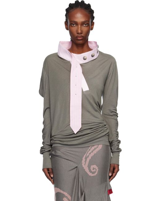Kiko Kostadinov Howe Jersey Top in Black | Lyst