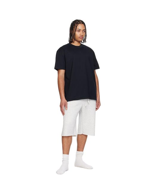 Skims Black Heavyweight Cotton Relaxed T-Shirt for men