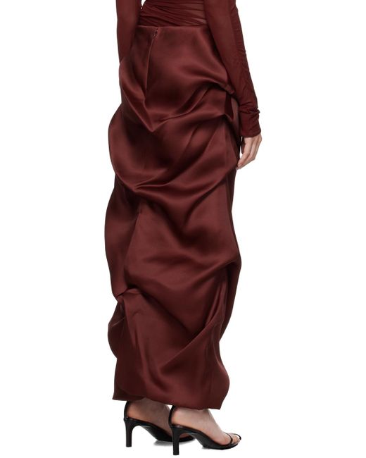 Khaite Red Burgundy Olula Maxi Skirt