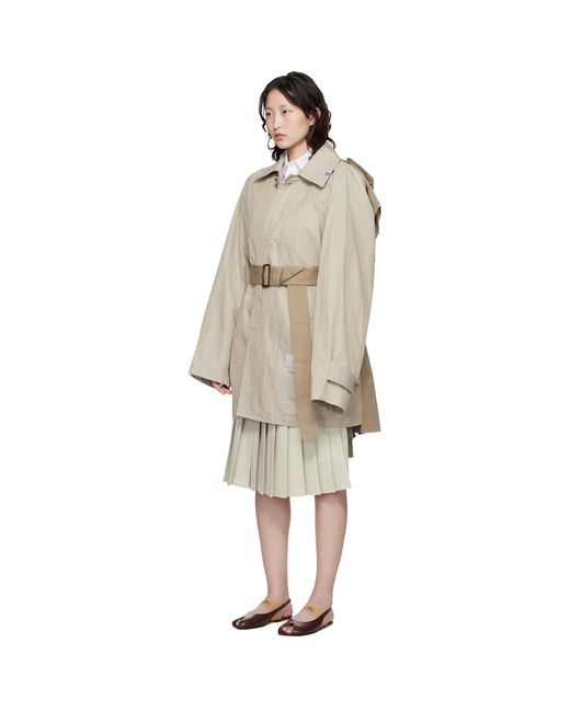 Maison Mihara Yasuhiro Black Vest Combined Balmacaan Trench Coat