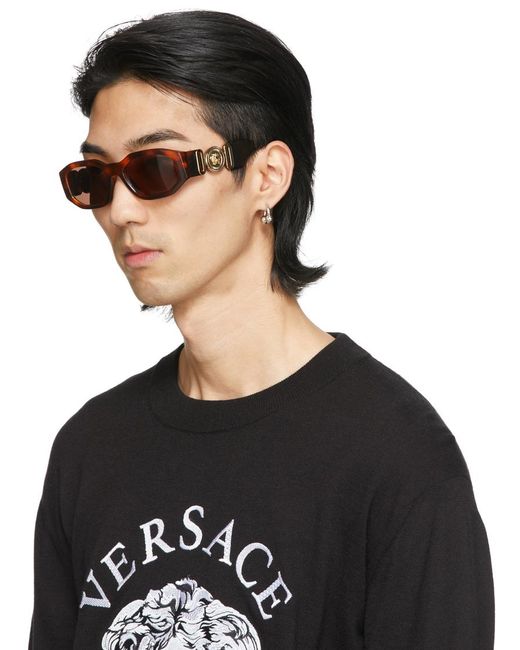 メンズ Versace トータスシェル Medusa biggie サングラス ブラウン | Lyst