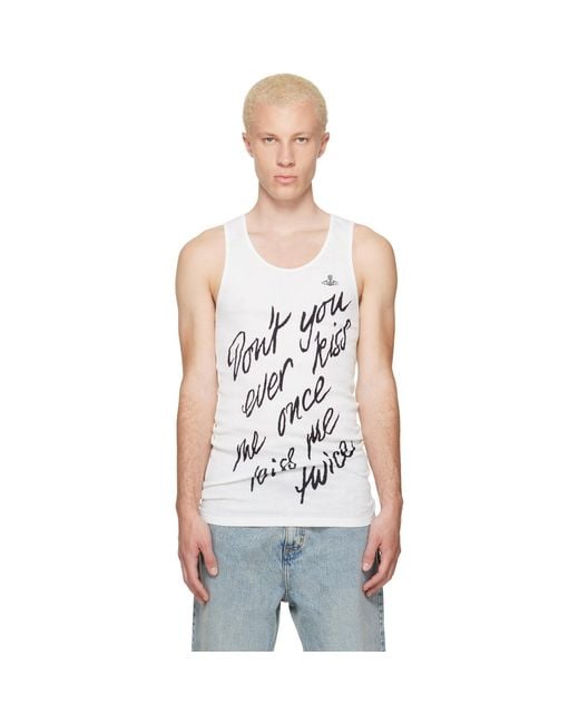 Vivienne Westwood White 'Kiss Me Twice' Tank Top for men