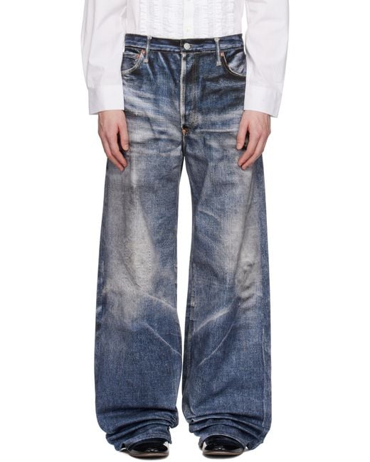 Junya Watanabe Blue Levi's Edition Inkjet W Name Berberjin Jeans for men