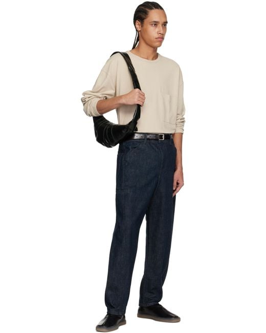 Lemaire Black Small Croissant Bag for men