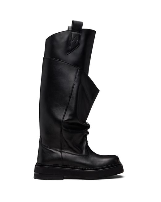 The Attico Black New Robin Passeggiata Combat Boots