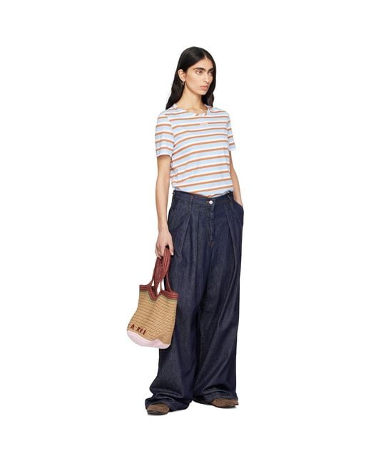 Marni Brown Paper Raffia Seaside Tote