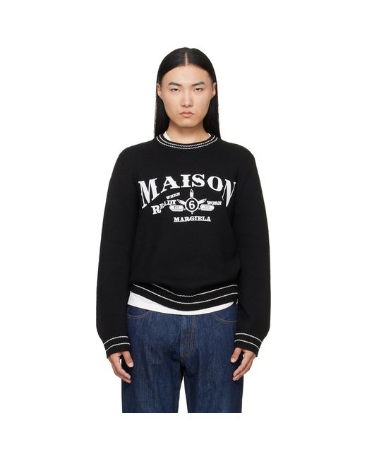 MM6 by Maison Margiela Black Wool Blend Sweater for men