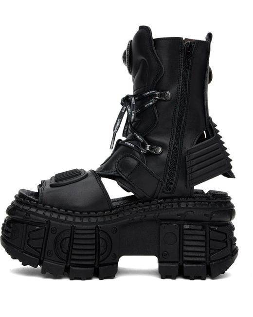 Vetements Black New Rock Edition Leather Boots for men