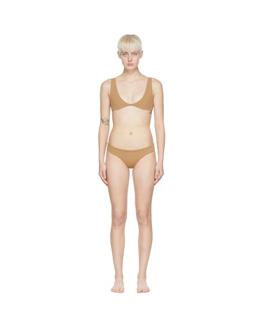 Bikini grazibasic brun clair en polyester Haight en coloris Black