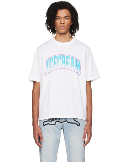 T-shirt blanc à logo de style collégial ICECREAM pour homme en coloris White
