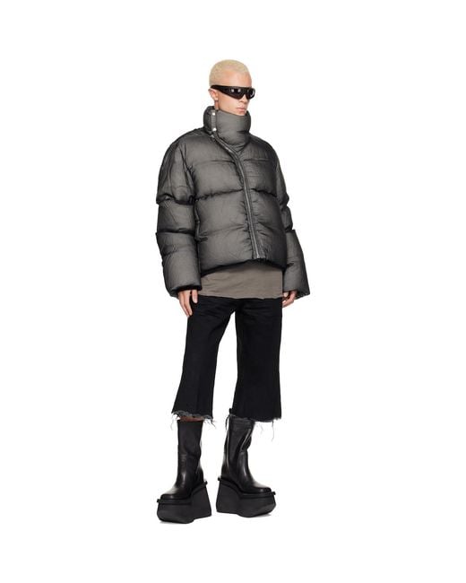 Rick Owens Gray Tower Turtle Down Jacket for men
