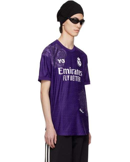 メンズ Y-3 Real Madridエディション パープル 23/24 Fourth Authentic Tシャツ Purple
