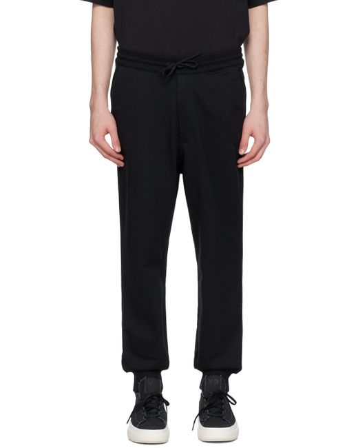 Pantalon de survêtement noir à revers en tricot côtelé Y-3 pour homme en coloris Black