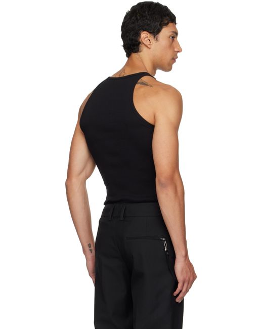 Courreges Black Buckle 90's Rib Tank Top for men