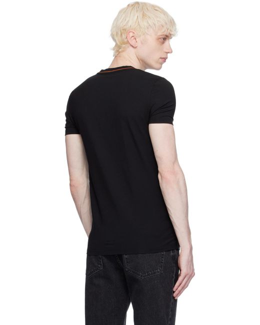T-shirt noir à encolure arrondie Zegna pour homme en coloris Black