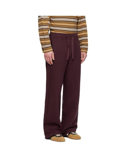 Sanderlak Red Burgundy Drawstring Sweatpants for men