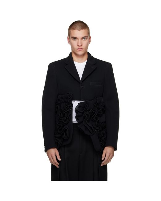 Comme des Garçons Black Polyester Double Raschel Blazer for men