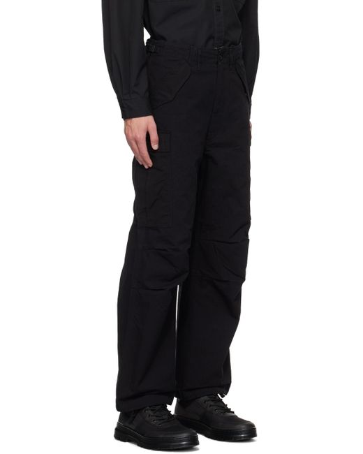 Nanamica Black Pleated Cargo Pants for men