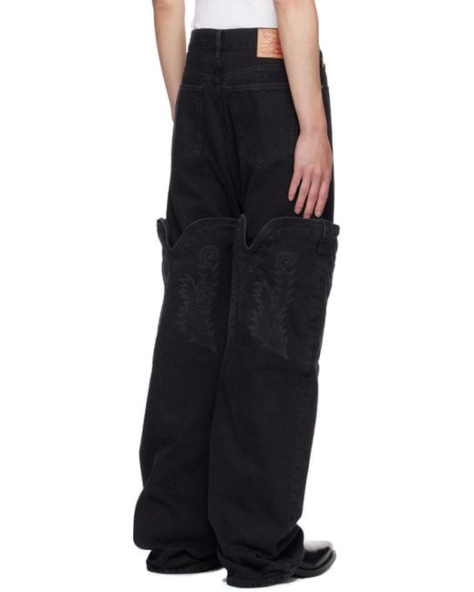 Y. Project Classic Maxi Cowboy Cuff Jeans in Black for Men | Lyst