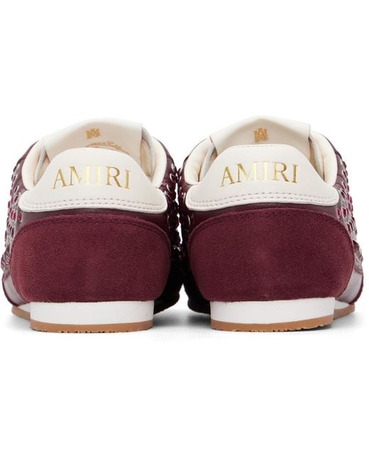 Amiri Purple Burgundy Stud Pacific Flat Sneakers