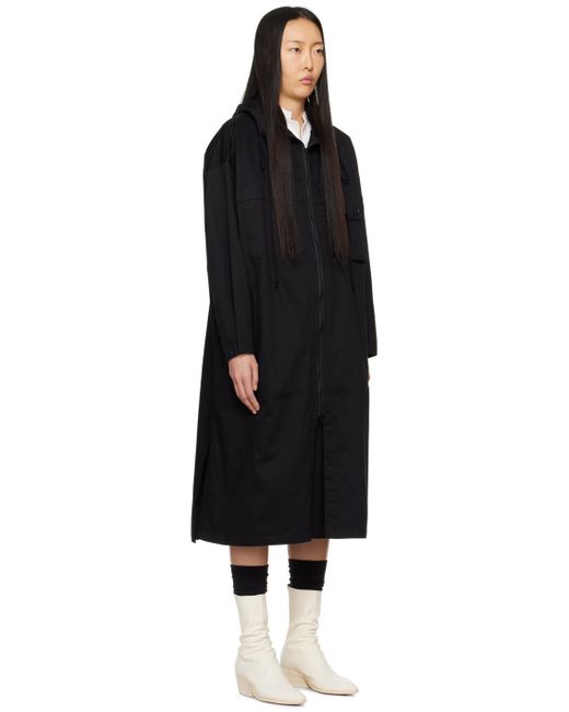 Y's Yohji Yamamoto Black Hooded Coat for men
