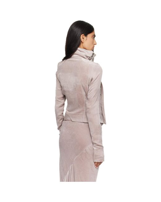 Rick Owens Brown Tower Classic Biker Jacket