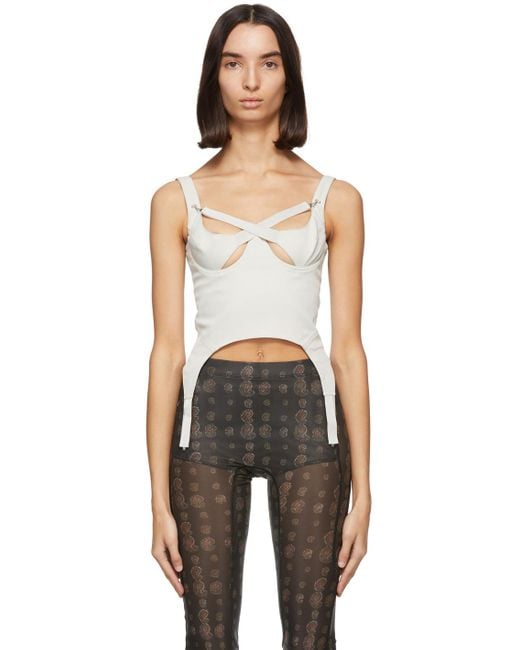 CHARLOTTE KNOWLES Off-white Tactical Bustier
