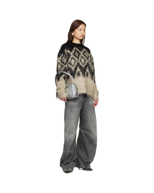 Acne Black Metallic Knit Sweater
