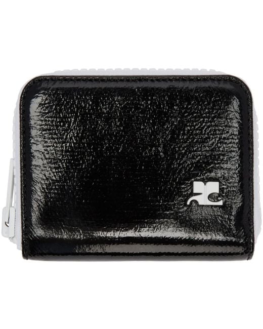 Portefeuille à logo en vinyle noir Courreges en coloris Black