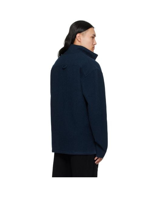 Rier Blue Fleece Sweater for men