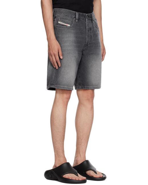DIESEL Black Gray Regular Denim Shorts for men