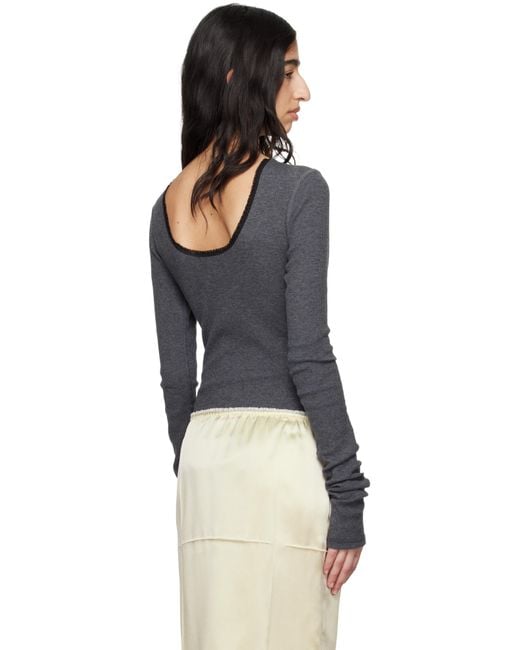 Commission Reversed Henley Bodysuit in Black | Lyst