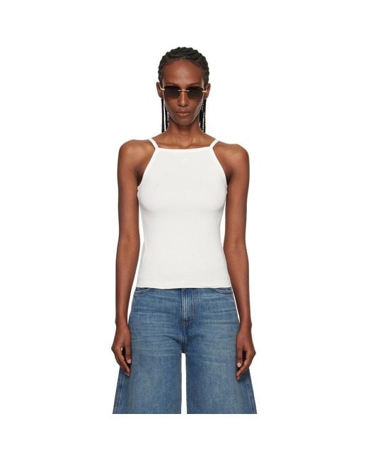 Courreges Black Off- Contrast Tank Top
