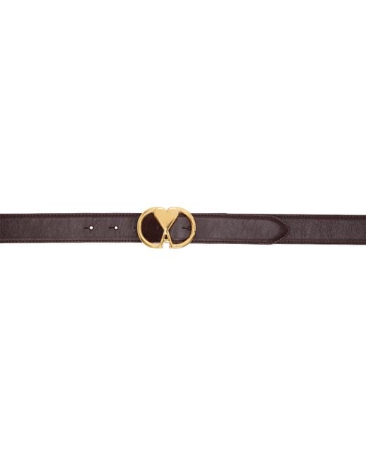 AMI Black Burgundy Leather Ami De Coeur Belt
