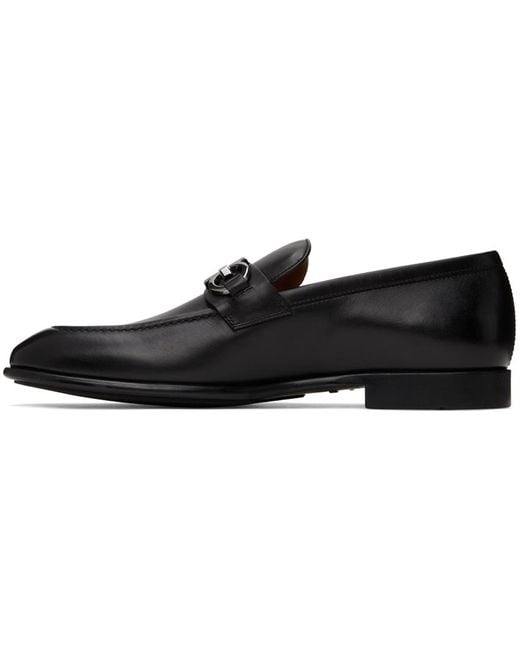 Ferragamo Black Gancini Ornament Loafers for men