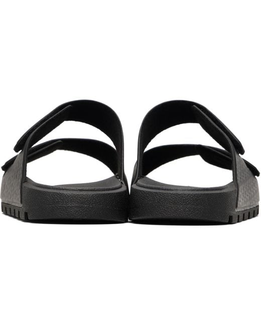 HUGO Black Printed-Logo Sandals for men
