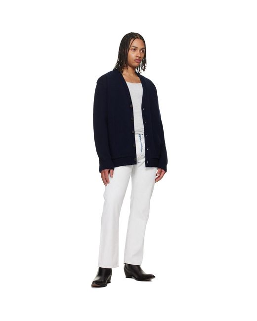 Maison Margiela White Coated Straight-Leg Jeans for men