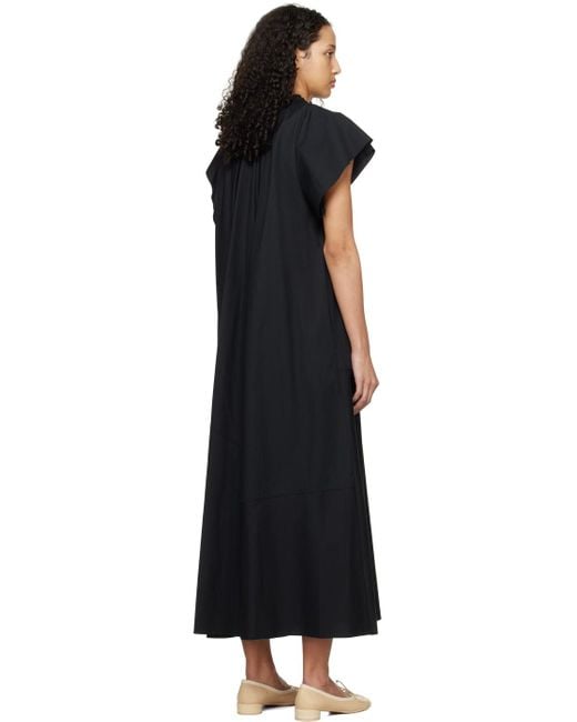 Robe longue noire à fronces MM6 by Maison Martin Margiela en coloris Black