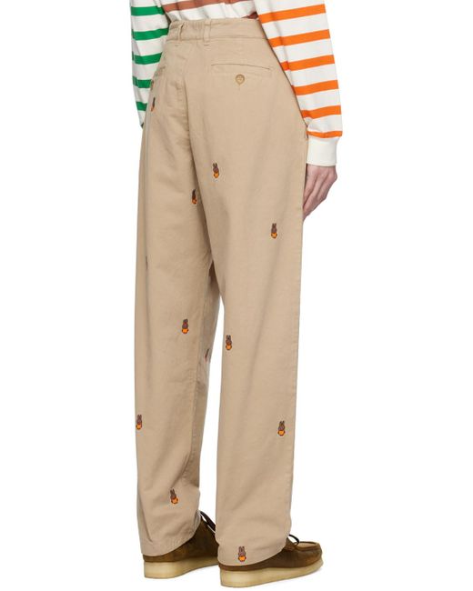 Pop Trading Co. Natural Miffy Embroide Trousers for men