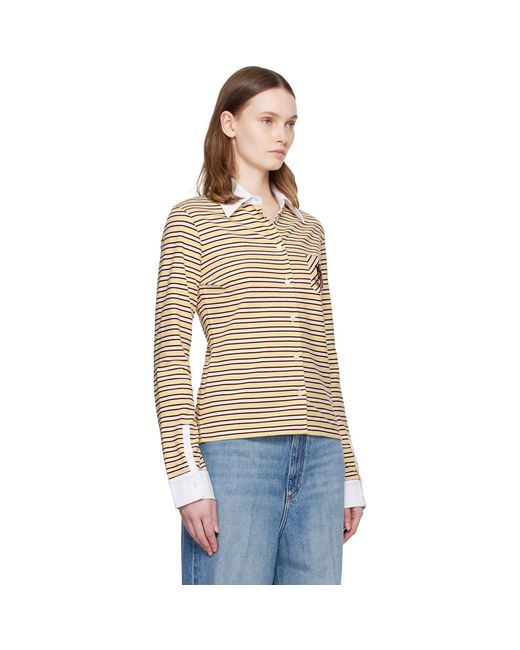 Stella McCartney Blue Fancy Stripe Crest Polo Shirt