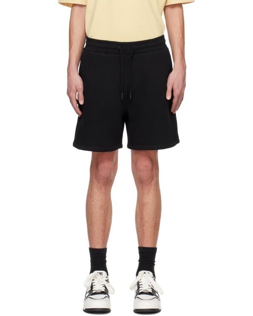 AMI Black Ami De Cœur Shorts for men