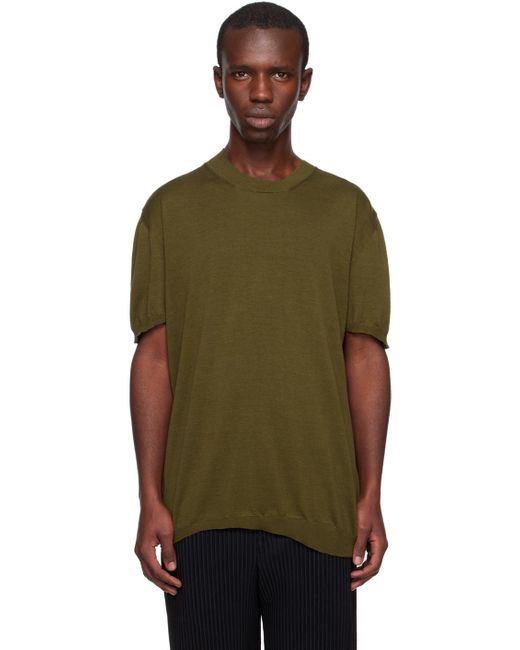 Uma Wang Green Khaki & Black Duotone T-shirt for men