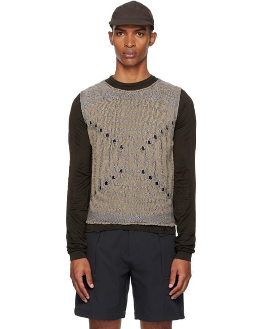 Roa Black Vortex Crewneck Vest for men