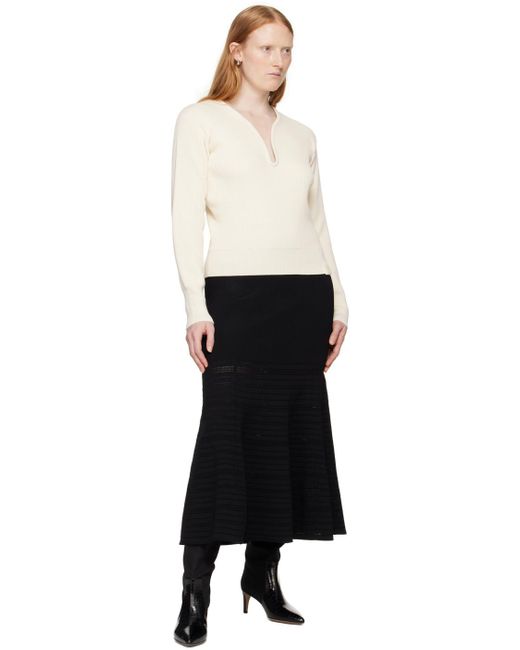 Victoria Beckham Black Off- Frame Detail Sweater