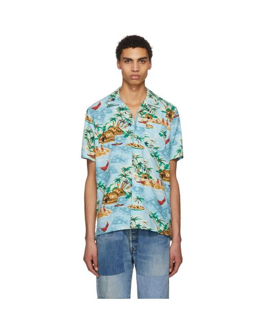 Levi's Blue Pelican Cameo Hawaiian Shirt for men