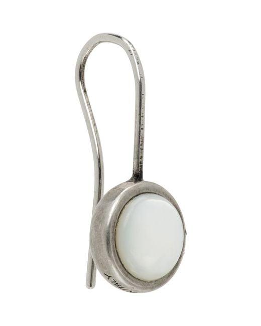 Dries Van Noten White Stone Single Earring for men